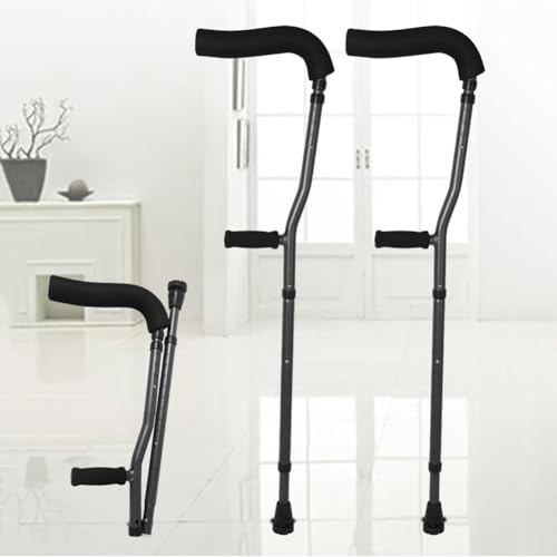 Muletas plegables ajustables con asas ergonómicas para un apoyo cómodo, diseño plegable ideal para viajes y fácil almacenamiento