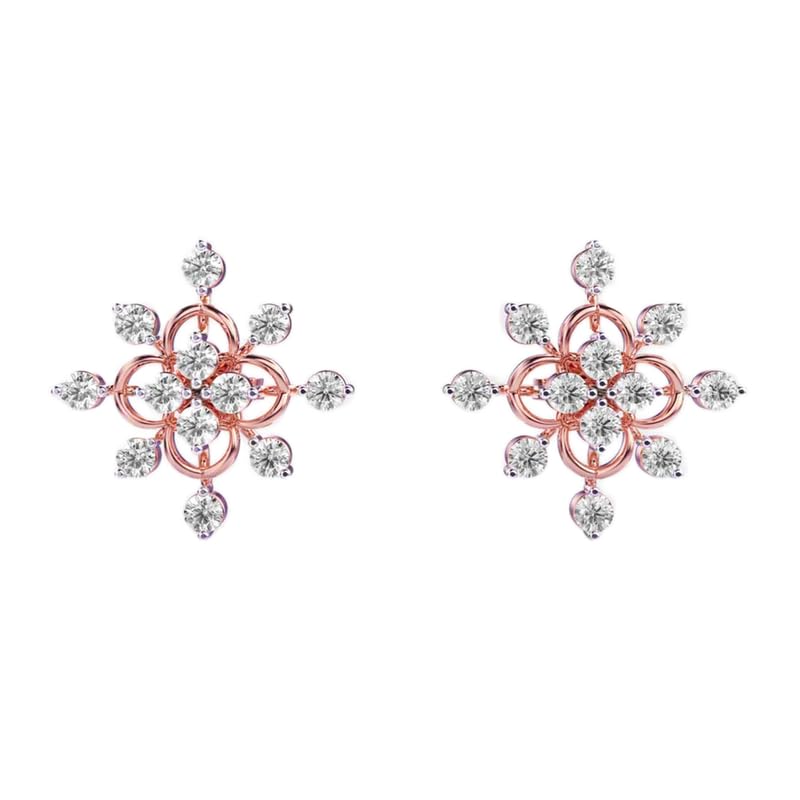 Clous d'oreilles argent 925 anti-ternissement plaqué or 24 pierres