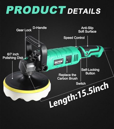 ZOTA 1600W Dual Handle Polisher