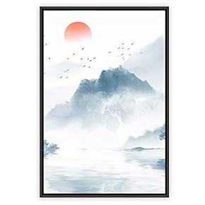 signwin Framed Canvas Wall Art Abstract Sunrise and...