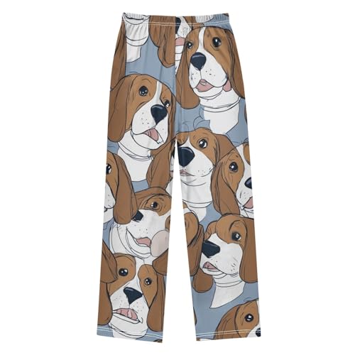 ZZXXB Beagles Boys Long Pants Soft Trousers Elastic Waist Kids Lounge Bottoms with Pockets S-XL2