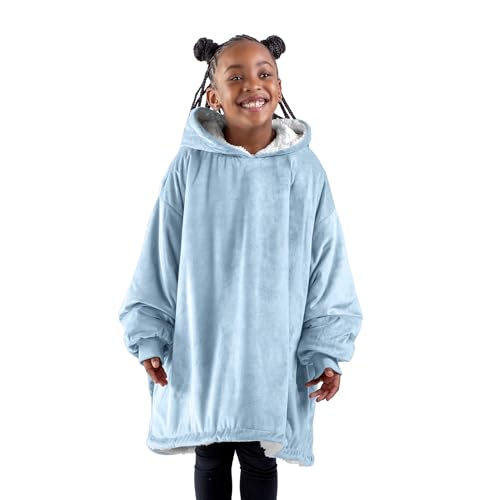 Image of Bare Home Wearable Blanket Hoodie - Soft Plush Sherpa - Warm and Cozy - Oversized Wearable Blanket