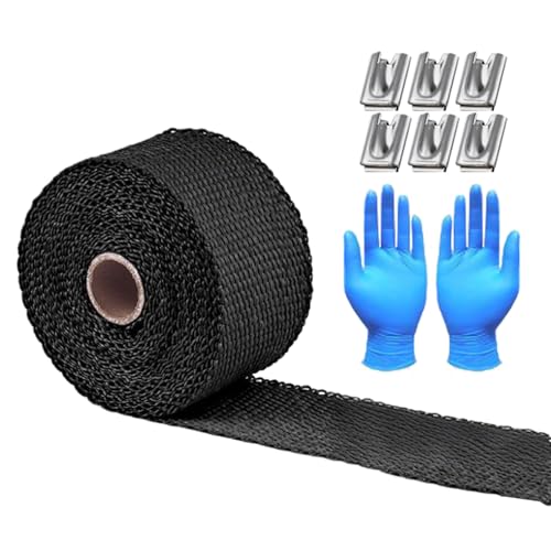 Enroulement Thermique Pour Tuyaux D Échappement | 10 Mètres Bande De Protection | Ruban Résistant À La Chaleur,Pour Silencieux d'Automobiles, de Motos, de Camions, de Turbines Tuyaux d'Échappement