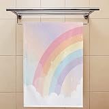 KTTYTT Face Towels Hand Towels Set of 2 Rainbow Sky Cloud Pastel Comfortable Soft Polyester Microfib