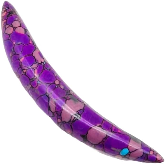 Uni Craft Purple Turquoise Crystal Curved Septum Tusk Ring, Tribal Septum, Nose Pincher, Handmade Organic Gauges, Size:- 12g (2mm) to 0000g (12mm) & Customized Wholesale Available