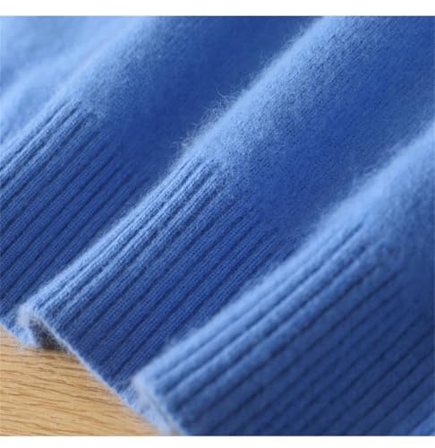 Men's Wool Sweater Round Neck Pullover 100 Percent Solid Mink Cashmere Knitting Sweater4