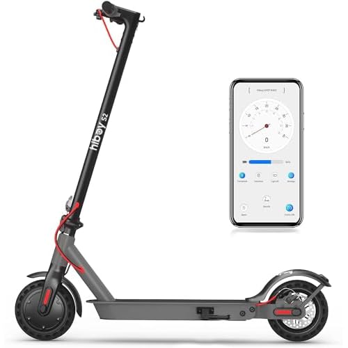 Hiboy S2 Electric Scooter - 8.5" Solid Tires - Up to 17 Miles Long-Range & 19 MPH Portable Folding Commuting Scooter for Adults with Double Braking System and App (S2)