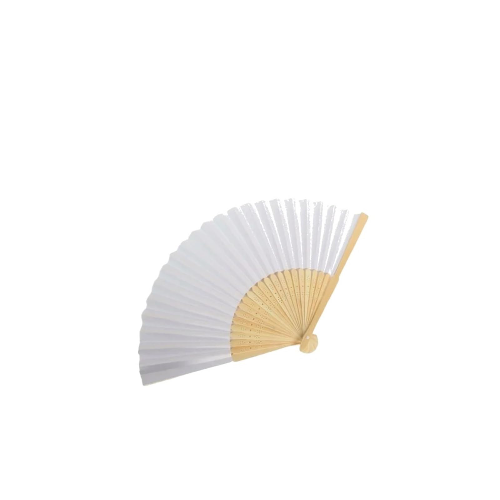 Abanico Plegable para Mujer, For caligrafía Pintura práctica Boda 1-50 Piezas(White-1pc)