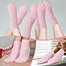 Suhine 12 Pairs Fuzzy Socks Winter Warm Socks Women Soft Stocking Plush Coral Fleece Gift for Christmas Winter Slipper Sleep (Crew,Pink)