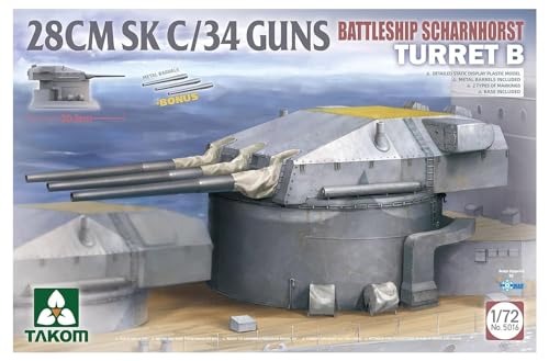 Tourelle B Scharnhorst Takom 5016 réplique historique canon 28 cm