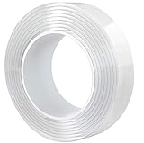 Clear Nano Tape Double Sided Reusable 9.84 Ft, Non-Slip Carpet Tape Removable, Gel Grip Adhesive Tape Washable Traceless for Photos Wall