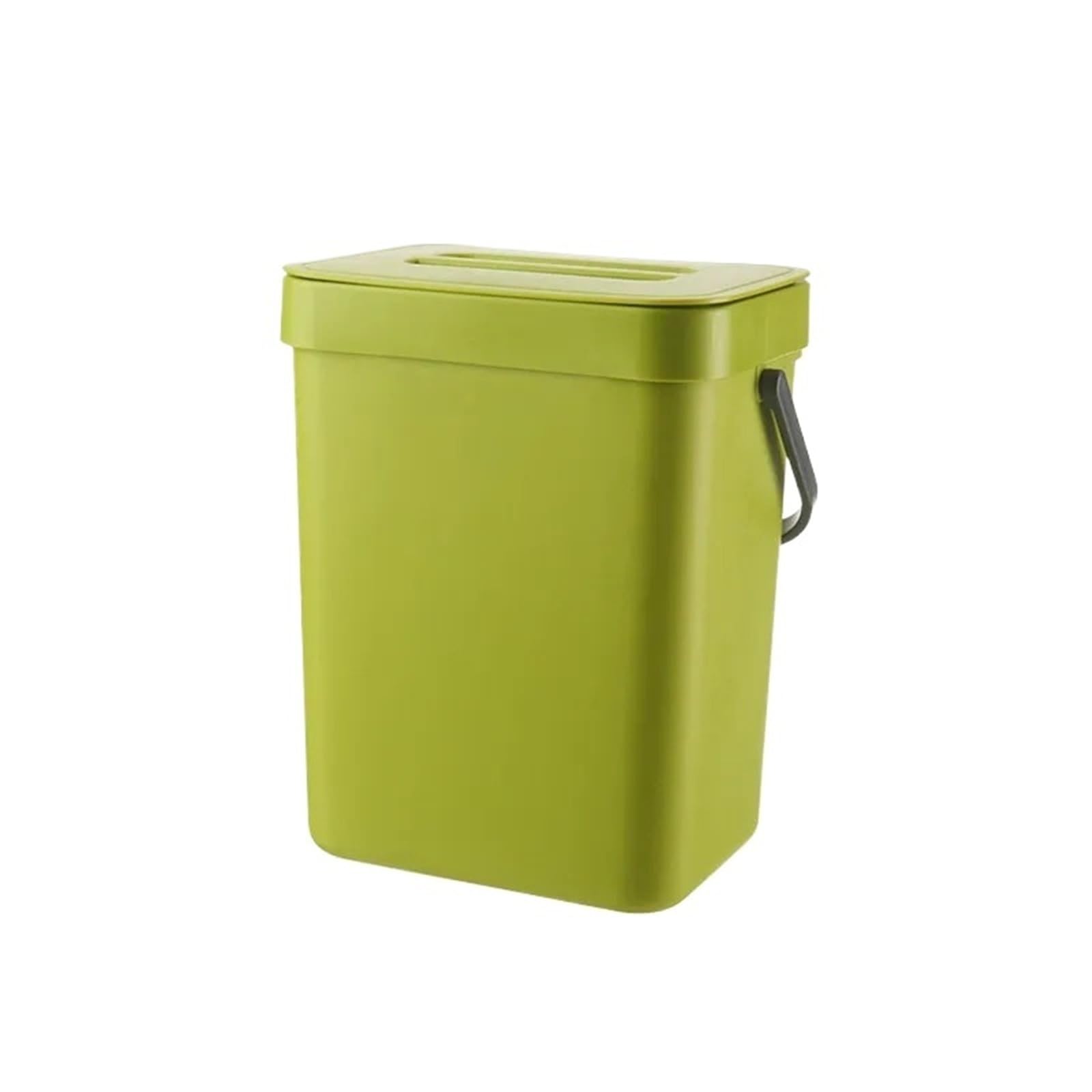 Cubo Basura Plegable Bote de basura abono interior colgante con tapa | Restos de comida sin olores sellados con plástico(12L,Green)