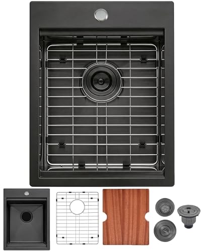 10 Best Workstation Kitchen Sinks for Small Spaces in 2026: Compact Picks for Efficient Prep 1 15-Inch Black Drop-In Workstation Sink