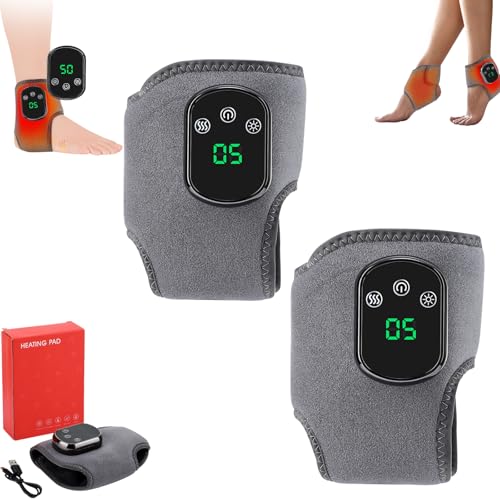 ONWSS 2026 New Foot Massager for Neuropathy,Triple Method Massager,with 3 Vibration Modes & 5 Heat Levels, Heated Ankle Wrap for Home/Office/Travel (2pcs)