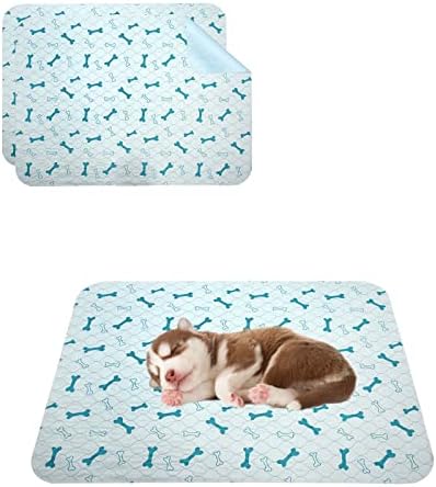 Geyecete Reusable Puppy Training Pads Washable Dog Pee Pads (2pack)of Premium Pee Pads for Dogs,Waterproof Whelping Pad,Puppy Travel Pet-Blue-S-Square