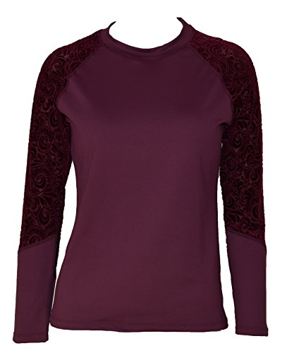 Private Island Women UPF 50+ Long Sleeve Top Swimsuit T-Shirt Rash Guard Workout (XXL, DWVDW)