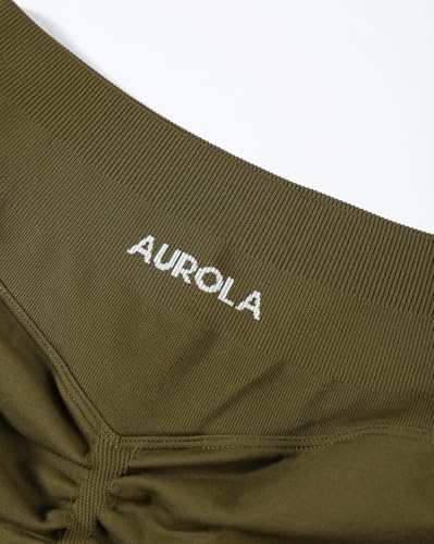 Image of AUROLA Influence Workout Shorts for Women,2.5 3.5 4.5 5.5 6.5 No Roll Up Squat Proof Scrunch Seamless Compression Gym Short