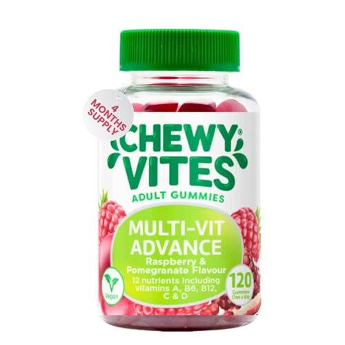 Multivitamin Gummies for Adults 120 Gummies (4 Month Supply) 12 Vitamins and Minerals: Vitamin C D B12 Folic Acid Vegan Multivitamins for Women & Men for Energy & Immune Support - Chewy Vites