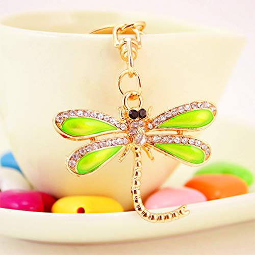Cute Dragonfly Shape Crystal Rhinestone Sparkling Keychain Bag Pendant Handbag Charm for Women Girls3