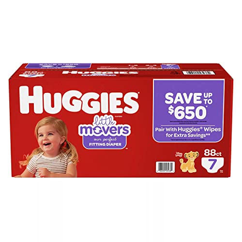 Image of Huggies Little Movers Diapers, Size 7-41+ Pounds (88 Count)