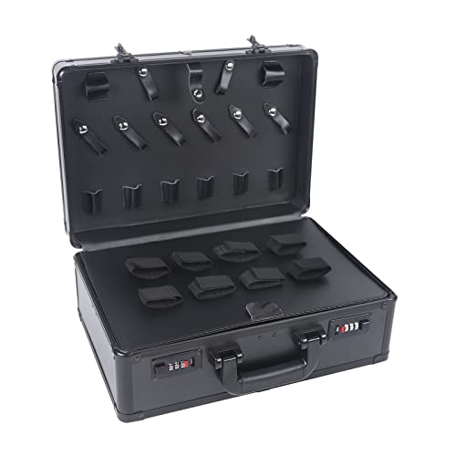 Donened Mallette portable pour barbier, mallette de transport professionnelle, mallette de rangement pour outils de salon de coiffure, avec verrouillage, mobile, outils...