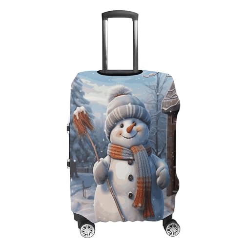 Carry on Luggage Cover Hardworking Snowman Suitcase Covers for Luggages Tsa Approved Travel Luggage Sleeve Protector Elastic Suitcase Protector Anti-Scratch Washable Fits 19-30 Inch Case -L4
