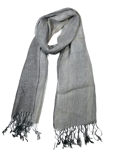 Image of Shanlin Unisex Natural Color 100% Linen Scarves for Men and Women