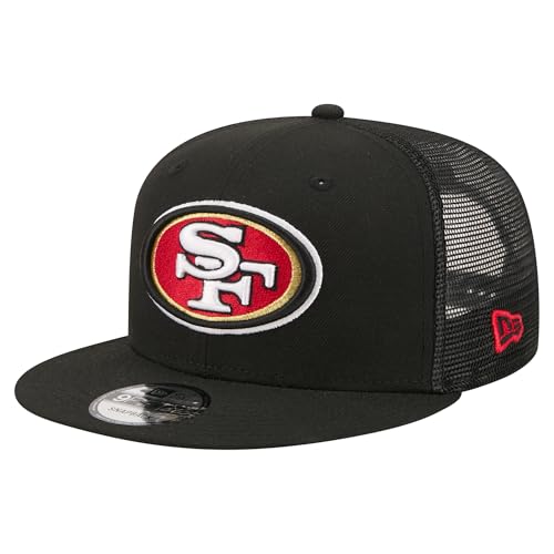 New Era Mens Black San Francisco 49ers Core Team 9FIFTY Trucker Snapback Hat