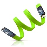 Poyiccot USB C Extension Cable Flat 1.5ft, 20Gbps/USB3.2 Type C Extender Silicone Cord, PD 100W USB C Male to Female Extension Charging Cable 8k@60Hz for Thunderbolt 4/3, External SSD, MacBook,Green