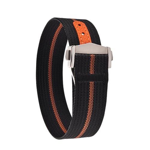 [SLFJEYTX] �L�����o�X�E�H�b�`�X�g���b�v 18-20-22mm FKM �z�[�� �X�|�[�c �h�� �܂肽���݃s���o�b�N���o���h X Swatch MoonSwatch�p 1��(Black Orange,20mm)