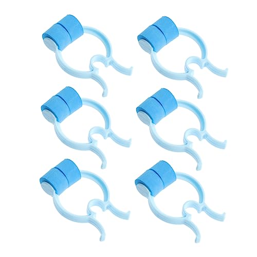 SOPOTUTU 12 piezas Pinzas Nasales para Respiración Clip Nasal Conveniente y Ligero Pom Diseño Antideslizante para Uso Diario y Ejercicio Accesorio para Fijar y Tapar Nariz Color Azul