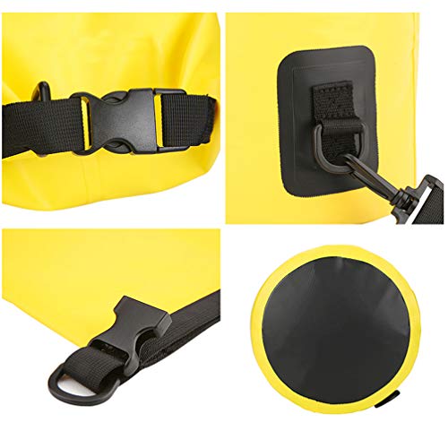 Mochila amarela à prova d'água com rodinhas para nadar e nadar na praia, caiaque, canoagem, pesca,