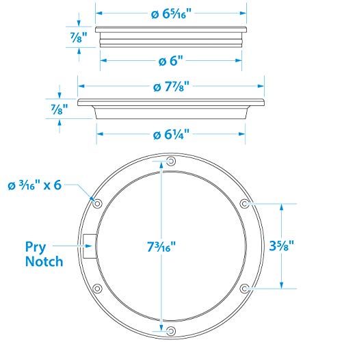 Seachoice White Pry-Up Deck Plate, Watertight, Up To 6-1/2 In. Diameter Hole #TOP7