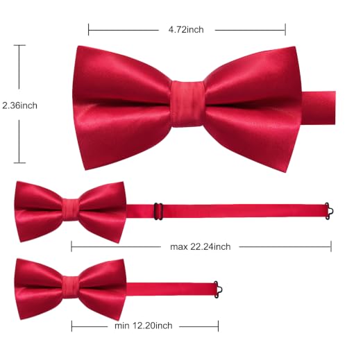Image of YourTies Bow Ties for Men Pre-Tied Adjustable Bow Tie Coloful Satin Bowtie