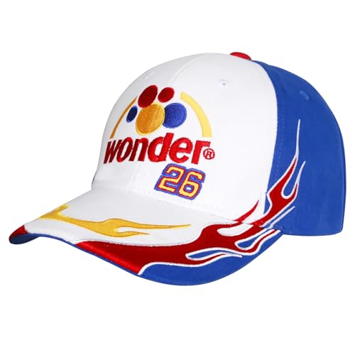 Image of Talladega Nights Hat Bobby Wonder 26 Embroidery Adjustable Cap Hat White Blue