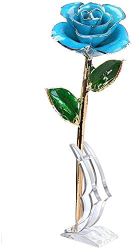 Niser 24k Gold Rose Flower Gifts for Women on Christmas,Xmas,Valentine's Day,Mothers Day Birthday,Anniversary,Free Transparent Stand