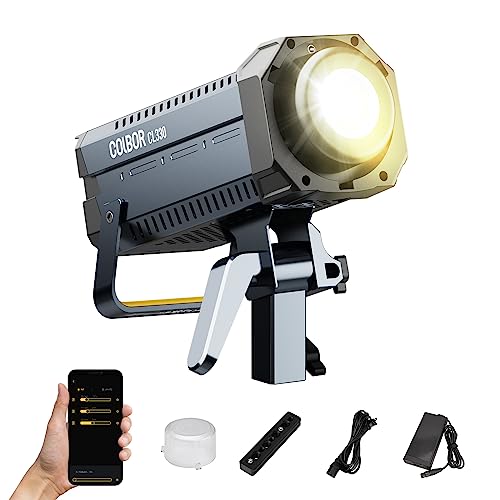 Luce Video CL330 Lite 330W Light Bicolore 2700K-6500K CRI96+ 65800Lux1m COB Luce da Studio 10 Effetti di Illuminazioneã€Borsa per il trasporto e Riflettore NON inclusiã€