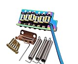 Guyker Tremolo Bridge Vintage Bent Steel Saddles and Zinc Block Compatible with Start ST Electric Guitar (GG-1004, Chameleon Rainbow)