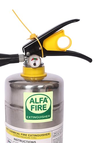 Image of 2L Kitchen Fire Extinguisher - Wet Chemical | Stainless Steel | Ideal for Cooking Oil & Grease Fires | Refillable | 3-Year Expiry