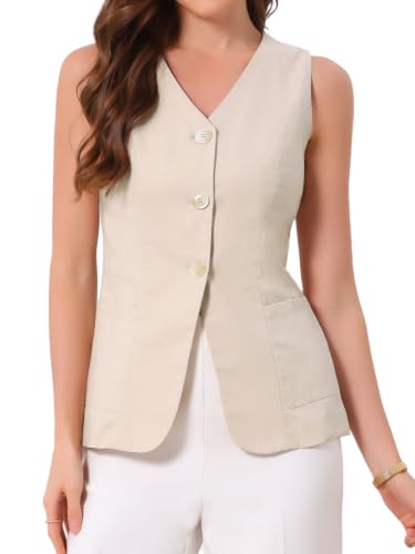 Chaleco lino mujer Allegra K para evitar el calor vistiendo formal