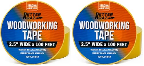 Image of Better Boat Double Sided Tape for Woodworking and Tools, Heavy-Duty CNC | Acrylic Router Templates, Marine Grade Removable, 2.5 inch x 100ft (Pack of 2)