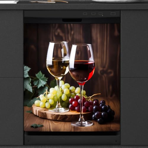 Mexpekil Magnetabdeckung für die Spülmaschine mit Rotweingläsern, 58,4 x 66 cm, dekorativ, wasserdicht, für Geschirrspüler, magnetischer Aufkleber für Küchengeräte Mexpekil Magnetabdeckung für die Spülmaschine mit Rotweingläsern, 58,4 x 66 cm, dekorativ, wasserdicht, für Geschirrspüler, magnetischer Aufkleber für Küchengeräte