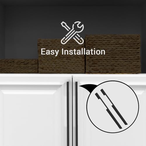 Image of VOLO Wardrobe Cabinet Handle - Multi-Use Pull Handle for Wardrobe, Drawer, Sliding Closet, and Door in Kitchen, Office, and Bedroom Pack of 1 (Black, 900MM (36 Inch))