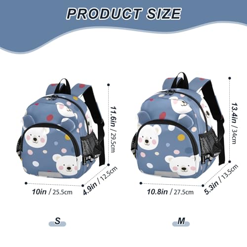 Kid's Backpack for Boys & Girls Toddler Bag Bear Dot Pattern Backpack with Safety Leash2