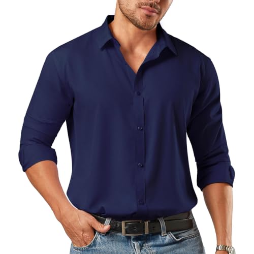 Dress Shirts for Men Big and Tall(XL Big-6XL Big Tall) Button Down Shirts