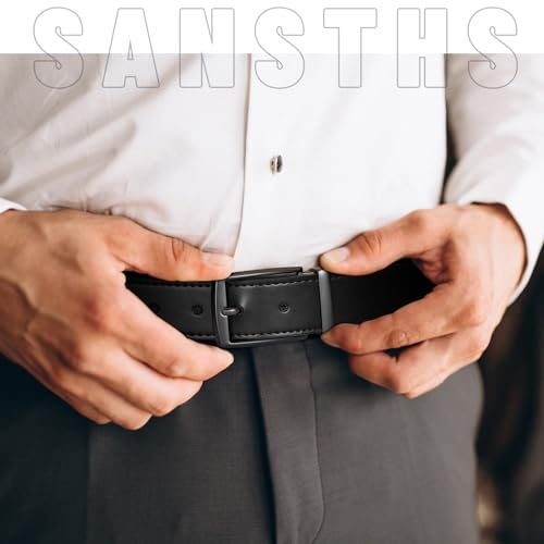 SANSTHS Men's Reversible Leather Belt Golf Jeans Dress Belts for Men4