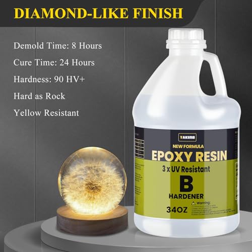 Image of 68OZ 3xUV Resistant Resin Kit,No Bubble & Crystal Clear Epoxy Resin for Coating, Casting, Table Top,DIY, Bar Top, River Tables, Resin Art, Wood with High Gloss Finish