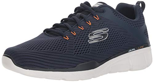 Skechers Men's Equalizer 3.0 Oxford, Navy/Orange, 9 4E US