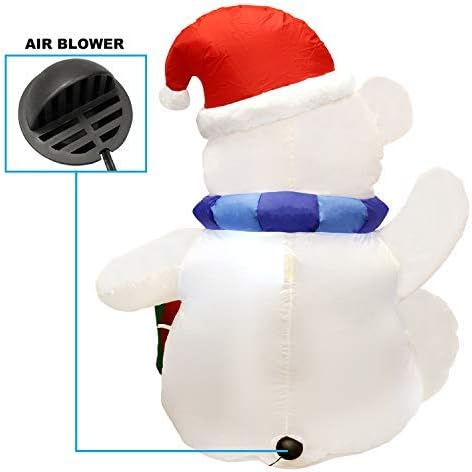 Joiedomi 4 ft Christmas Self Inflatable Polar Bear LED Light Up Giant Blow Up Yard Decoration for Xmas Holiday Indoor / Outdoor Garden Party Favor Supplies Décor