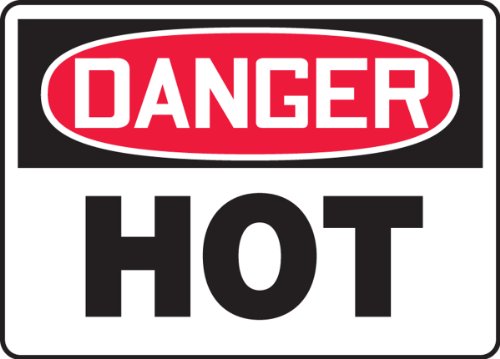 Autocollant Danger Hot vinyle 7x10 signalétique sécurité